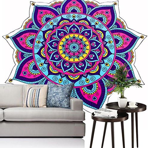 Beach Towel,Shufua Bohemia Mandala Round Wall Hanging Tapestry Wall Bedspread Beach Towel Mat Blanket Table, Curtain,Home Decor (purple)