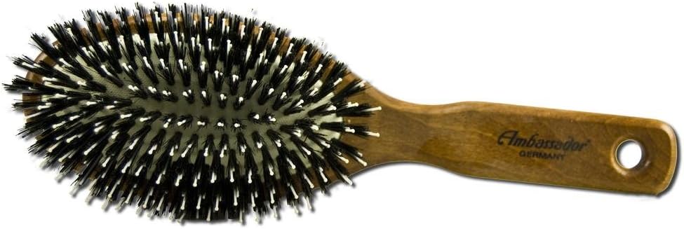 Pneumatic Brushes with Natural (Boar) Bristle & Nylon Quills in rubber cushio Oval, Oak (a)
