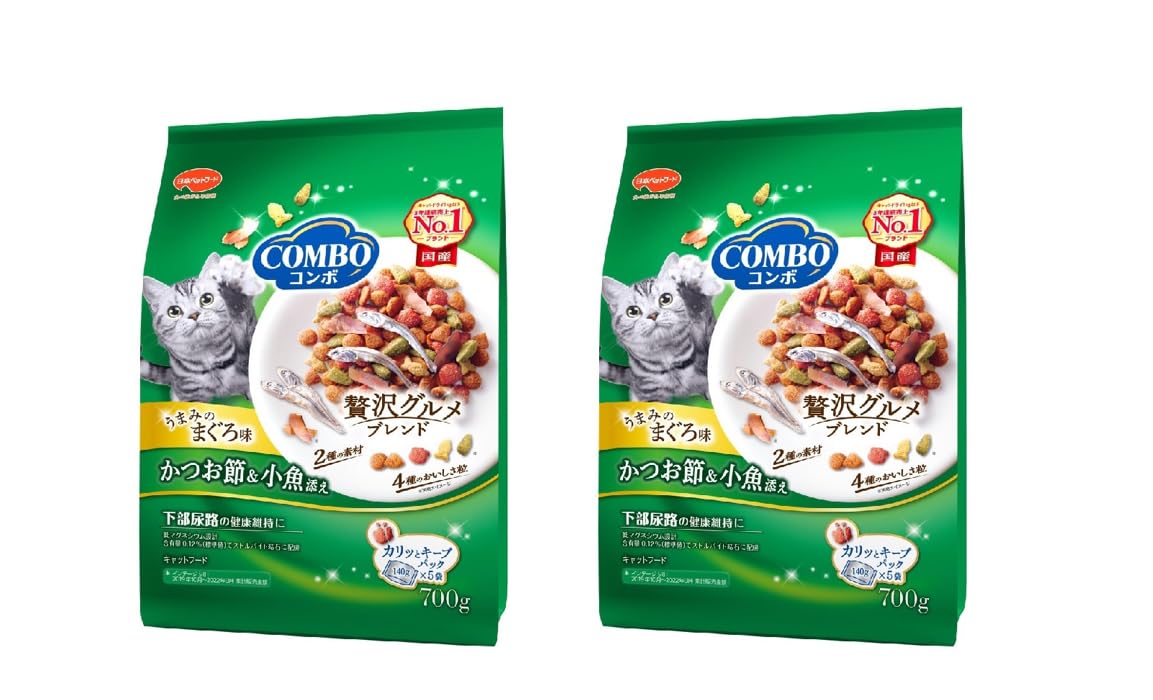 コンボ　キャットフード　まぐろ味・かつお節・小魚添え　700g　(×2個)　(まとめ買い)　【国産】【小分け】【トッピング】 の商品画像