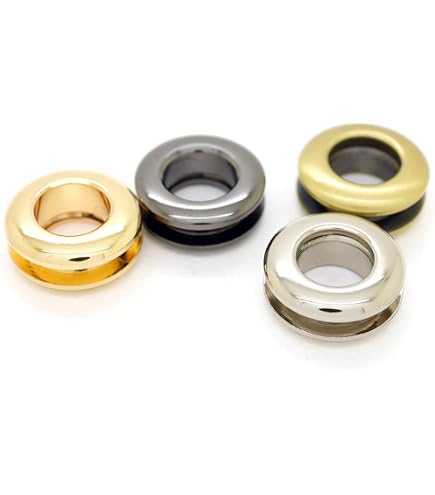 thumbnail interactive-video image 1 of PATIKIL 5mm 1/5 Inch  Solid Brass Hole Eyelets, 4 Pcs Flat Self Backing Grommets With Washer For Shoes Clothes Crafts Bag Leather Craft Bronze 1 of 13