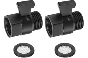 uxcell Water Flow Control Valve, 2 PCS G1/2" Shower Head Shut Off Valve, Brass Water Pressure Regulator for Shower Head or Bi