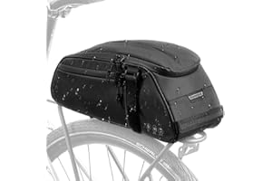 WOTOW Bike Reflective Rear Rack Bag, Water Resistant Bicycle Saddle Panniers, 8L Capacity Trunk Storage Bag, Cycling Back Sea