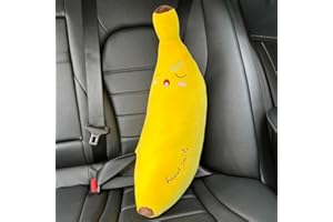 BNTR Car Seat Belt Pillow Stocking Stuffers Cute Toy Rabbit Safety Seatbelt Shoulder Pad Auto Accessory Neck Cushion Protector Seatbelt Shoulder Protector Sleeping Pillow Nice Gift (Banana)
