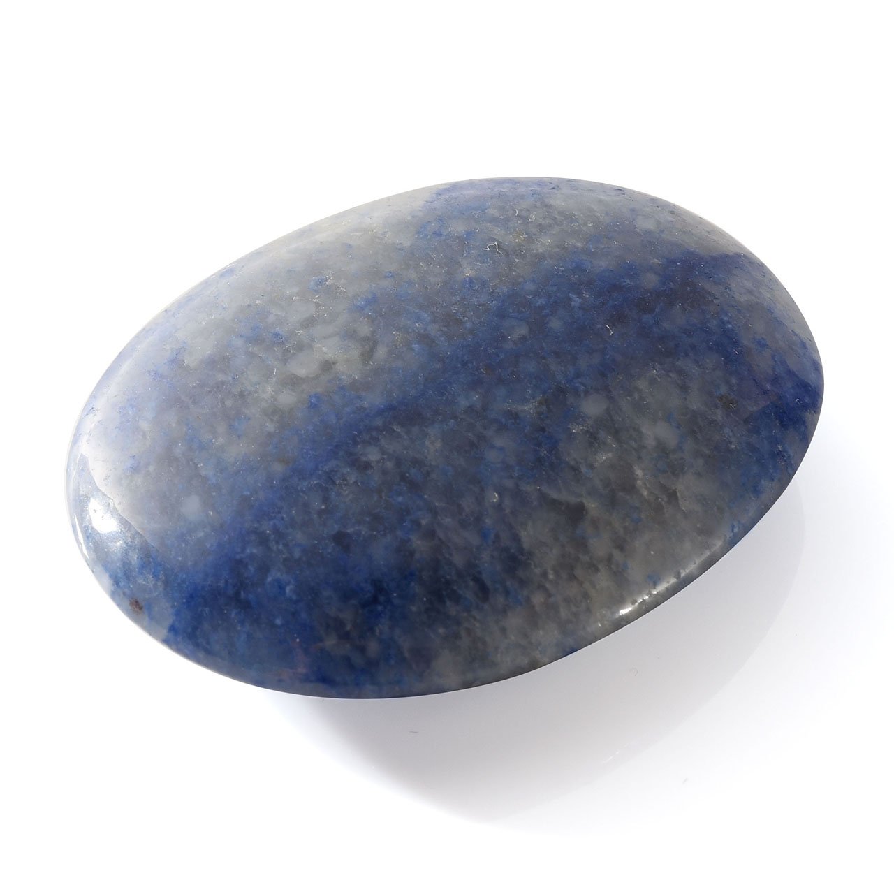 QGEM 2pcs Healing Crystals Oval Worry Stone Rose Quartz & Blue Aventurine Pocket Palm Stone w/Box Gift