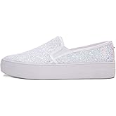 FEVERSOLE Women's Fashion Slip On Sneaker Casual Platform Loafers