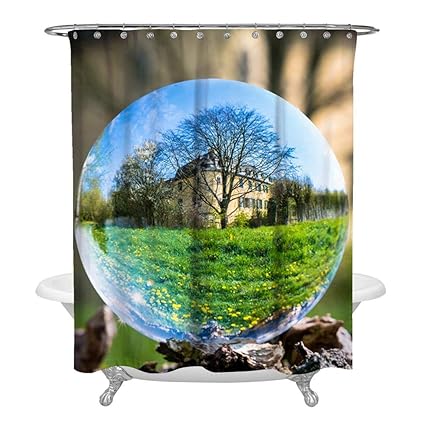 Amazon Com Kimove Fabric Shower Curtain Set With 12 Hooks