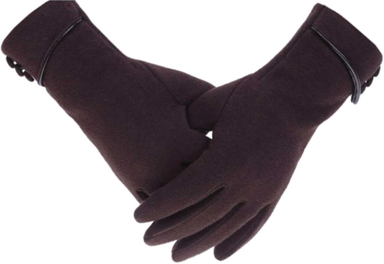 Tomily Womens Touch Screen Phone Fleece Windproof Gloves Winter Warm Wear (Black) at  Women’s Clothing store