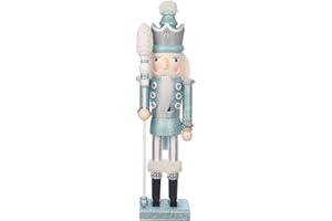 15" Nutcracker Figurines,Christmas Nutcrackers Wooden King Nutcracker Soldier Decorations Holding Scepter for Holiday Firepla