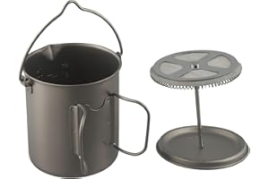 Titanium For French Press Coffee Maker 750ml with Foldable Handle for Camping Hiking Picnic Outdoor Travel Lightweight For St