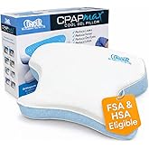 Contour CPAPMax Cooling Gel Pillow - Adjustable Memory Foam Support Pillow for Side, Back &amp; Stomach Sleepers - for CPAP Users - Helps Reduce Air Leaks, Dryness &amp; Mask Discomfort - Ergonomic Design
