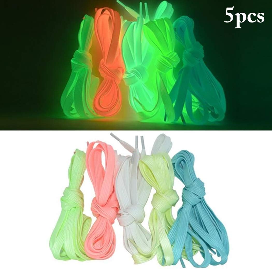 Outgeek 5 Pairs Shoe Laces Glow in the Dark Sneaker Shoelaces Athletic Shoelaces 3.9ft