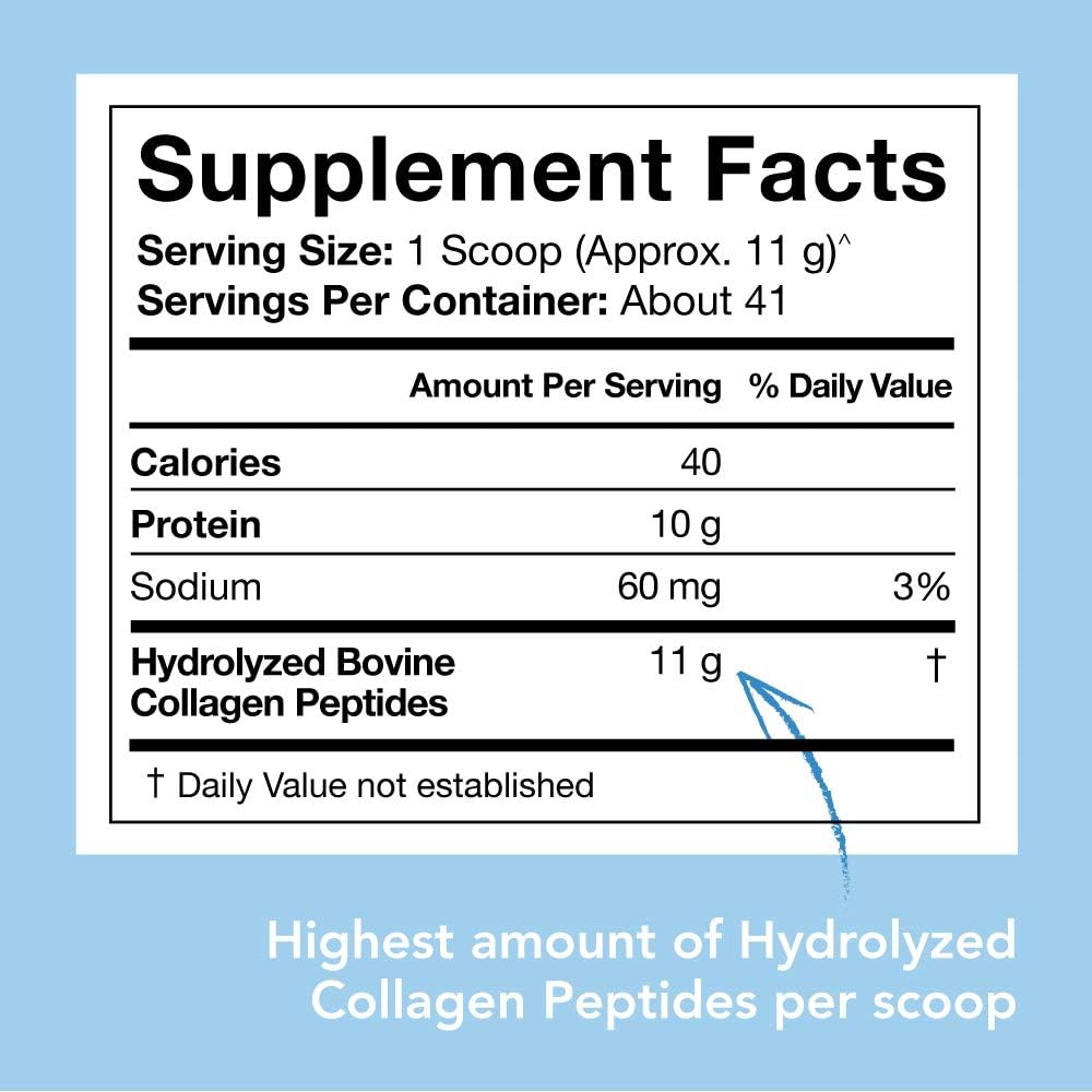 Collagen Peptides Powder | Non-GMO Verified, Certified Paleo Friendly and Gluten Free - Unflavored (16oz Jar): Health & Personal Care
