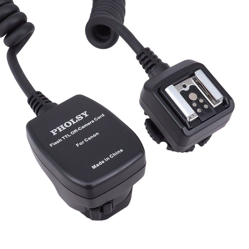 PHOLSY E-TTL-Off-Camera Flash Sync Cord Compatible with Canon EOS - 6.5' (2 m) Replaces OC-E3