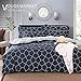 VM VOUGEMARKET Queen Duvet Cover Set Blue,Geometric Duvet Cover with 2 Pillow Shams,100% Cotton Diamond Bedding Set- Reversible,Luxurious,Comfortable,Breathable (Queen,Diamond)