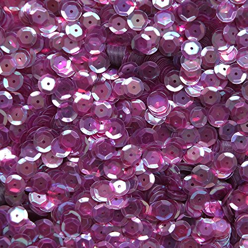 8mm Cup Sequins Amethyst Crystal Iris Rainbow Iridescent Loose Facet Paillettes Made in USA