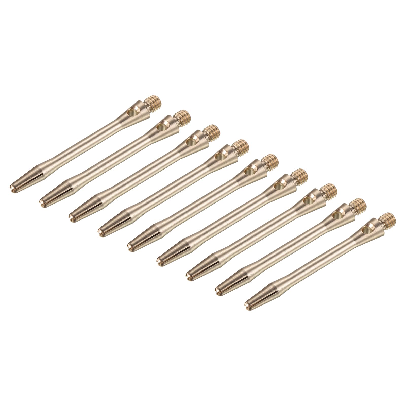 PATIKIL 45mm Aluminum Dart Shafts, Medium 2BA Thread Dart Stems Dart Accessories Throwing Fitting for Steel Tip - 9 Pack (Brass Tone)