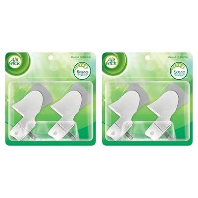 Air Wick Scented Oil Warmer Plugin Air Freshener, White, 2 ct (Pack of 2)