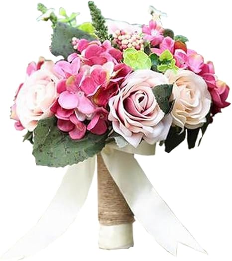 Amazon 結婚式の花束写真の小道具人工花 ピンク 造花 オンライン通販