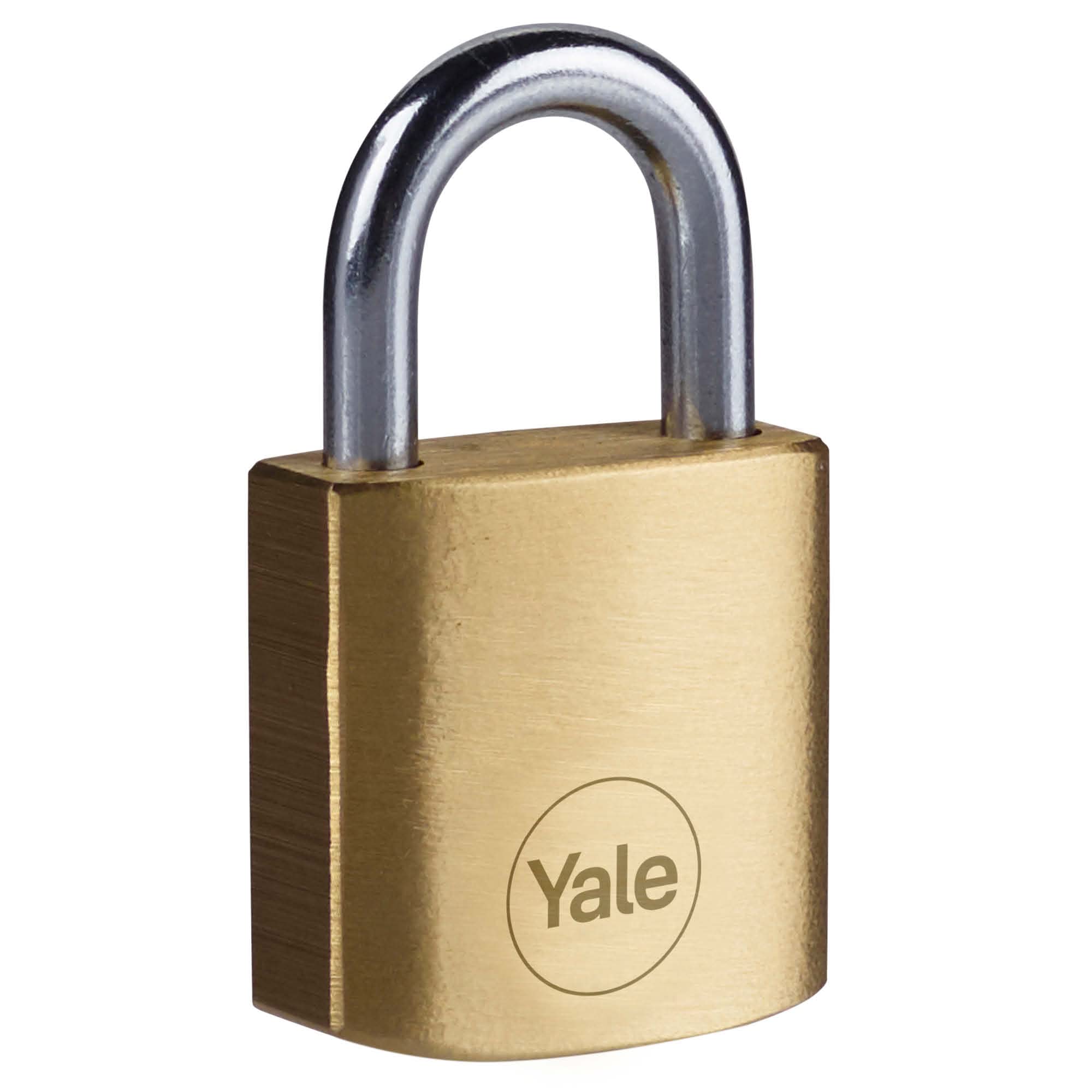 Yale - Y110B/25/113/1 Standard Security 25mm Brass Padlock - Open Steel Shackle - 3 Keys — image 1
