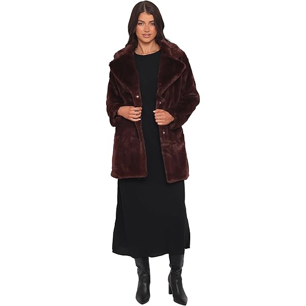 Amazon.com: Lioness Women's Moss Faux Fur Jacket, Chocolate, XS