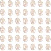 FASHEWELRY 100Pcs Natural Cultured Freshwater Pearl Beads Creamy White Baroque Pearls Keshi Pearl Beads Two Sides Polished White Pearls for Jewelry Making DIY Bracelets Necklaces