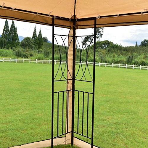oldzon 10’x10’ Gazebo Canopy Shelter Patio Wedding Party Tent Outdoor Awning W/Netting with Ebook