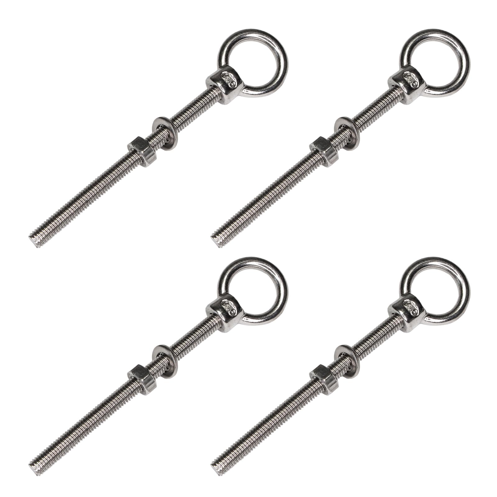 PRIOstahl 641_4 Eye Bolt Ring Nut Stainless Steel V4A | M8 x 100 (4 Pieces)