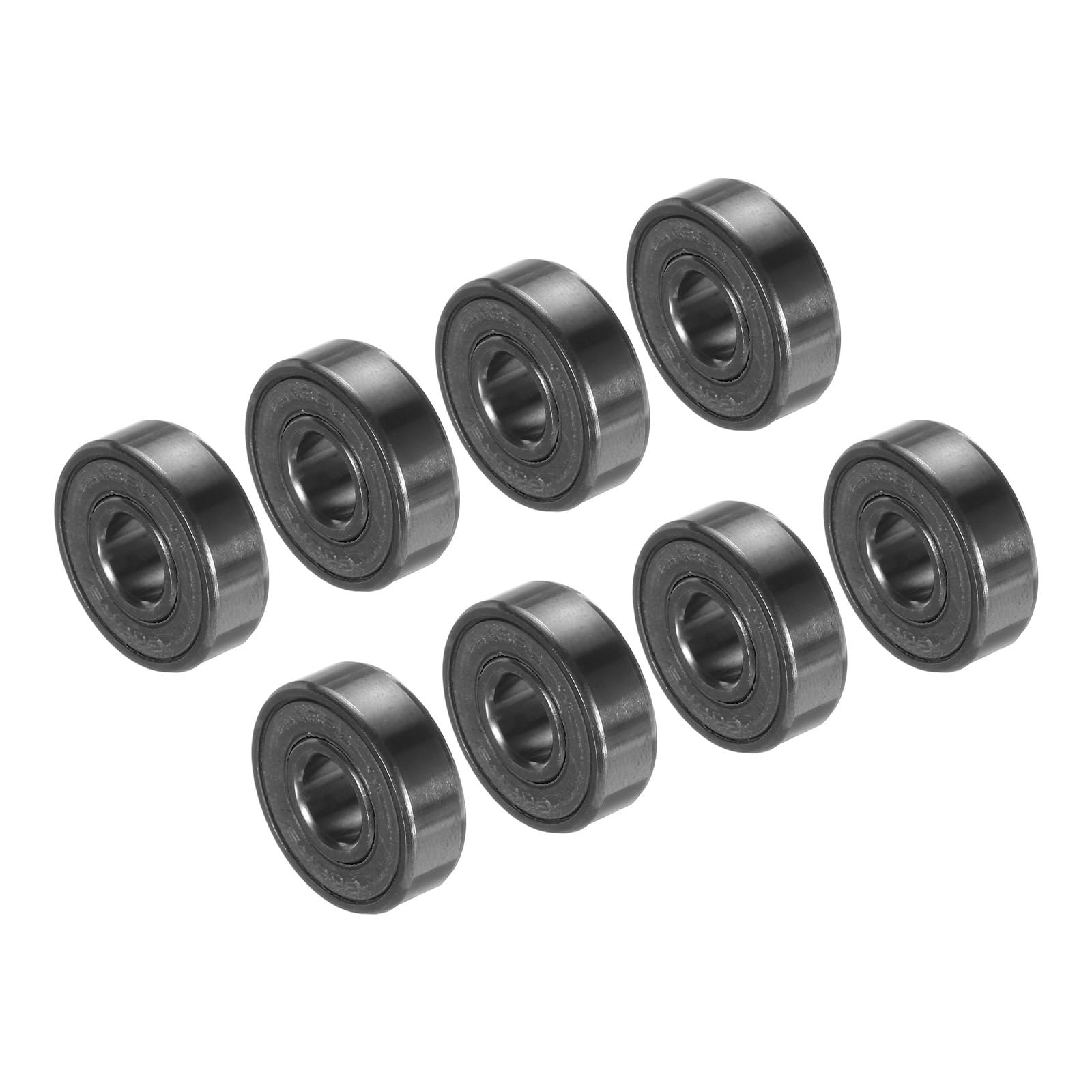 PATIKIL 8x22x7mm Skateboard Bearing, 8 Pack 608 Steel Ball Bearings Double Rubber Sealed Shielded Miniature for Scooters Roller Skates, Black