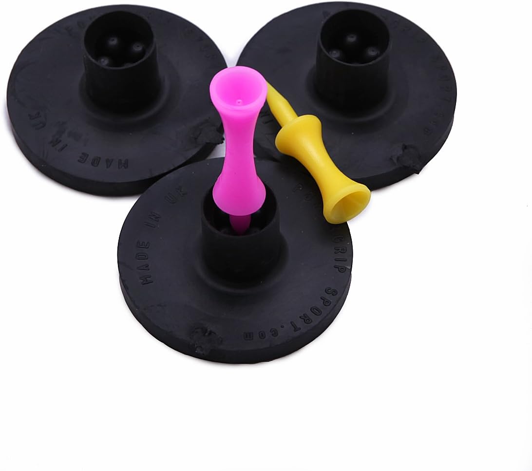 Pack of 3 PowerGrip Sport Rubber Friction hold winter golf tees 25mm Tall