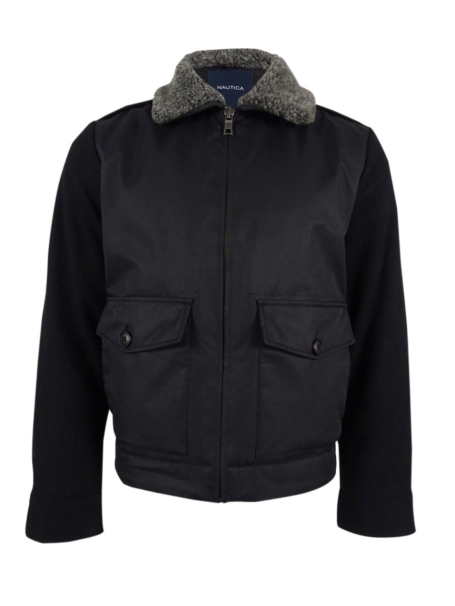 Nautica Men's FleeceCollar Bomber Jacket Nautical Fashions