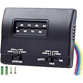 7330F3852 RV Thermostat Heat Cool Control 12V DC Single Stage T-Stat Wall Coleman Mach RV Thermostat Replacement Compatible w