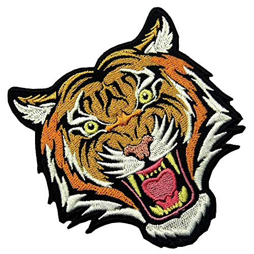 Tiger Embroidered Iron Applique Patch - The Roaring Bengal Striped Striped Souvenir