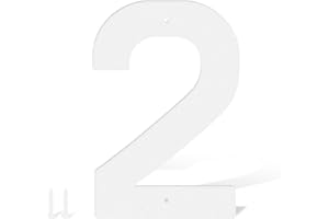USENUMBER 3 Inch White Metal House Number,Modern Chic House Address Number Letter for Outside,Metal Mailbox Number,Home Address Door Numbers for House Apartment,Outdoor Sign,Yard,House(2)