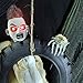 Halloween Haunters 3' Animated Hanging Swinging Tire Zombie Boy Reaper Prop Decoration - Kicking Legs, Haunted Laugh, Red Evil Eyes - Battery Operated