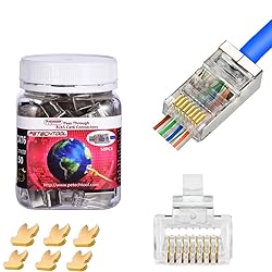 PETECHTOOL RJ45 Shielded Cat5 CAT6 Connector 8P8C