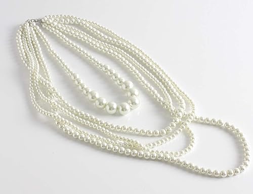 Amazon アールズガウン 結婚式 ネックレス 5連 パール 大粒 アクセサリー お呼ばれ パールネックレス ドレス パーティー 演奏会 発表会 衣装 ステージ 複連 Ac Mz0012 ネックレス 通販
