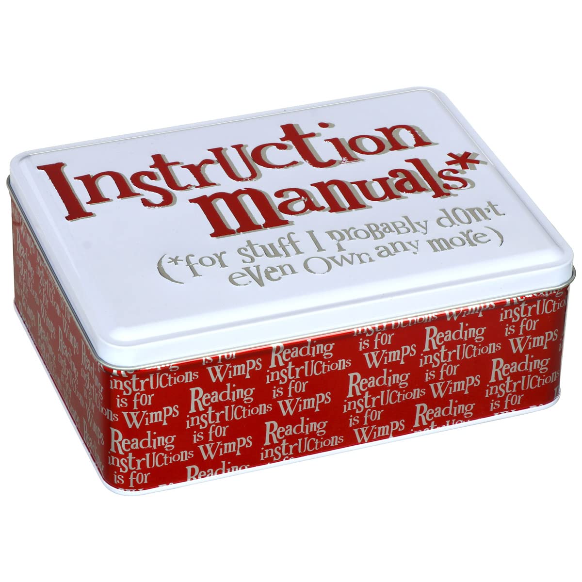 Widdop Bright Side Instruction Manual Novelty Storage Tin,Silver