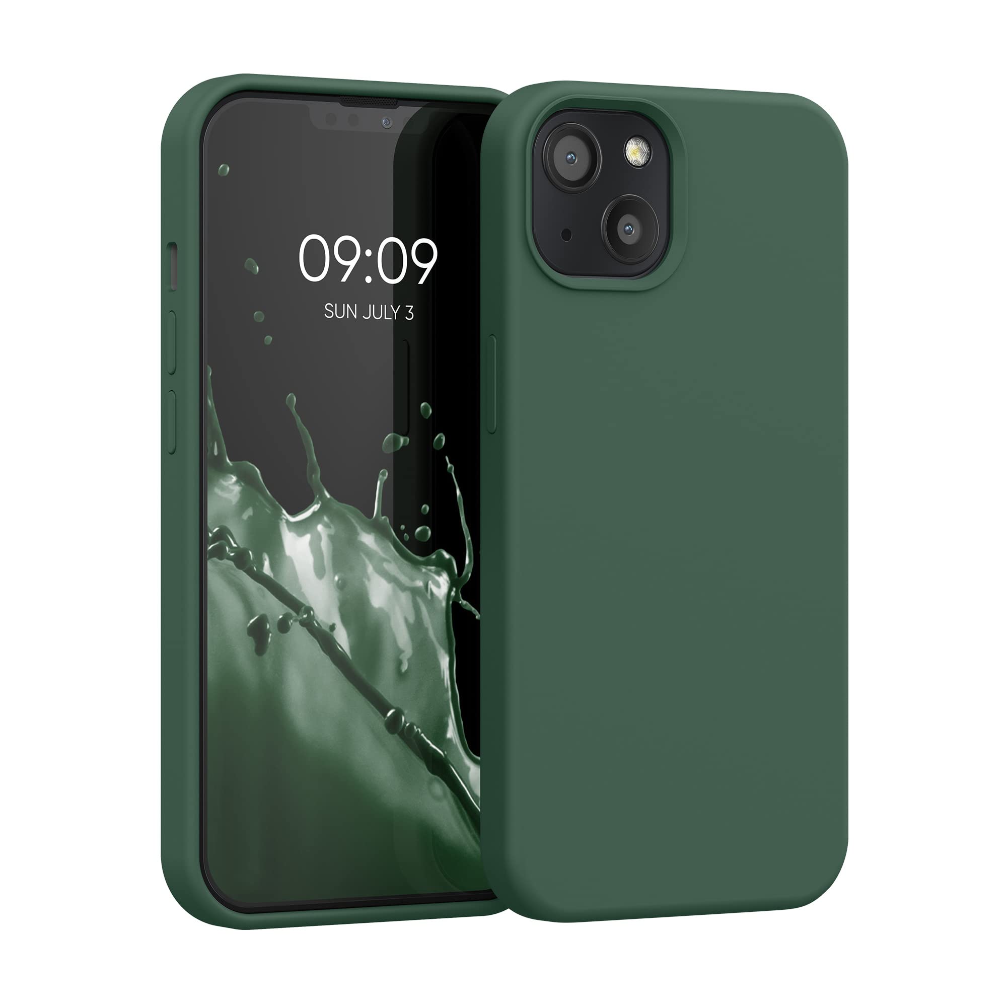 kwmobile Case Compatible with Apple iPhone 13 Case - TPU Silicone Phone Cover with Soft Finish - Moss Green โ image 1