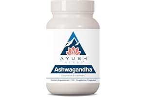 Ayush Herbs Ashwagandha, Ayurvedic Cognitive Support Supplement, Ashwagandha Herbal Supplement, 120 Vegetarian Capsules