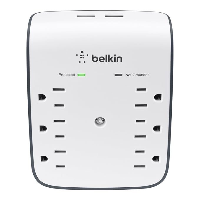 Belkin SurgePlus 6Outlet Wall Mount Surge Protector with Dual USB