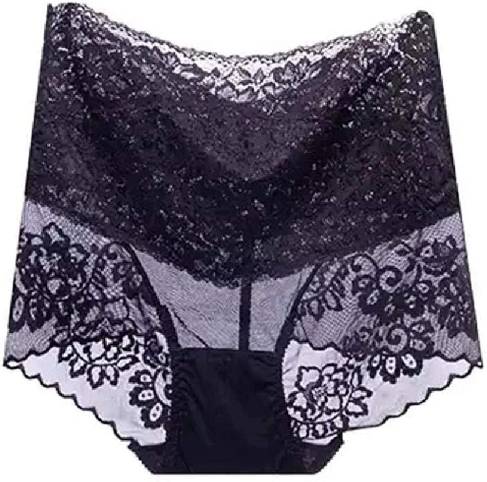 3PCS highwaist lace panties for ladies seamless breathable cotton