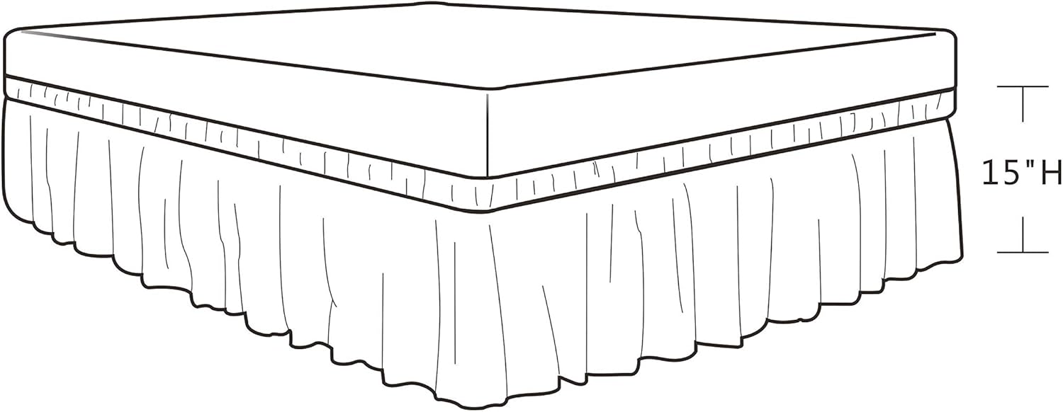 Biscaynebay Wrap Around Bed Skirts with Adjustable Belts, Silver Grey for Queen Size Beds 15 Inches Drop, Elastic Dust Ruffles, Easy Fit Wrinkle and Fade Resistant Silky Luxurious Fabric Solid Color: Kitchen & Dining
