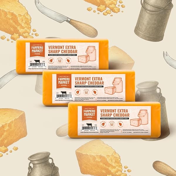 FARMERS MARKET, GLUTEN FREE, KETO, PALEO, LOW SODIUM, ZERO SUGAR, WISCONSIN CHEESE GIFT SETS, 3-PACK, EXTRA SHARP CHEDDAR