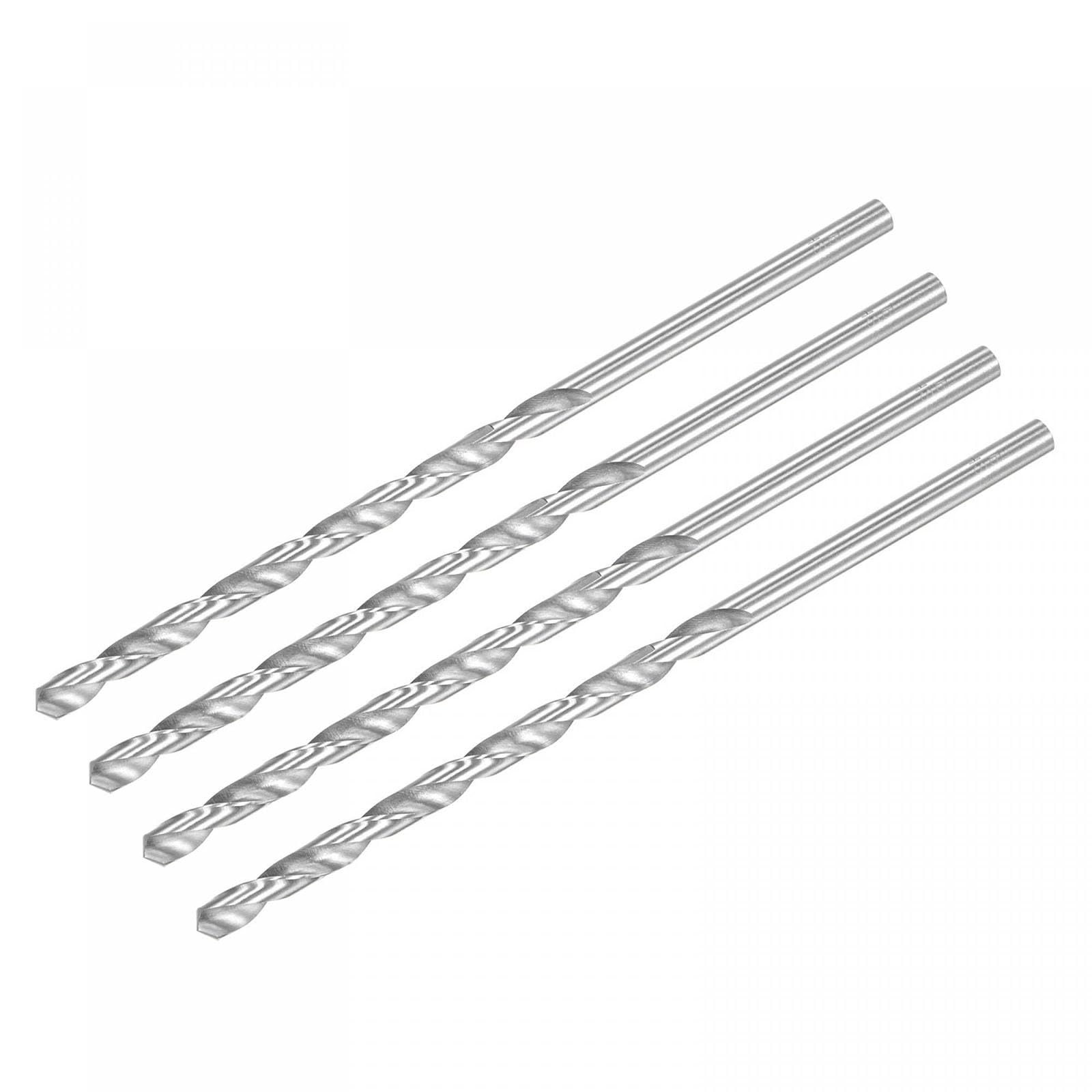 TA-VIGOR 4Pcs 6mm Extra Long Twist Drill Bits, 160mm Length High-Speed Steel HSS Straight Shank Spiral Drill Bits for Wood Metal Aluminum Plastic