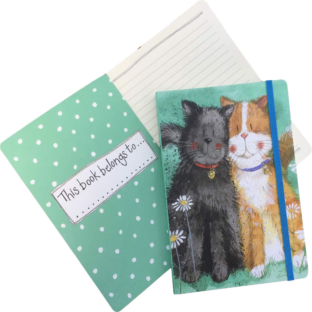ALEX CLARK Toffee & Treacle Cat Large Chunky Notebook - Soft Back Cover - Elastic Closure Journal - Lined Pages
