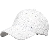 BKmyth Sequin Baseball Cap for Women Sparkly Adjustable Cap Casual Sparkly Hip Hop Disco Party Cap for Going Out