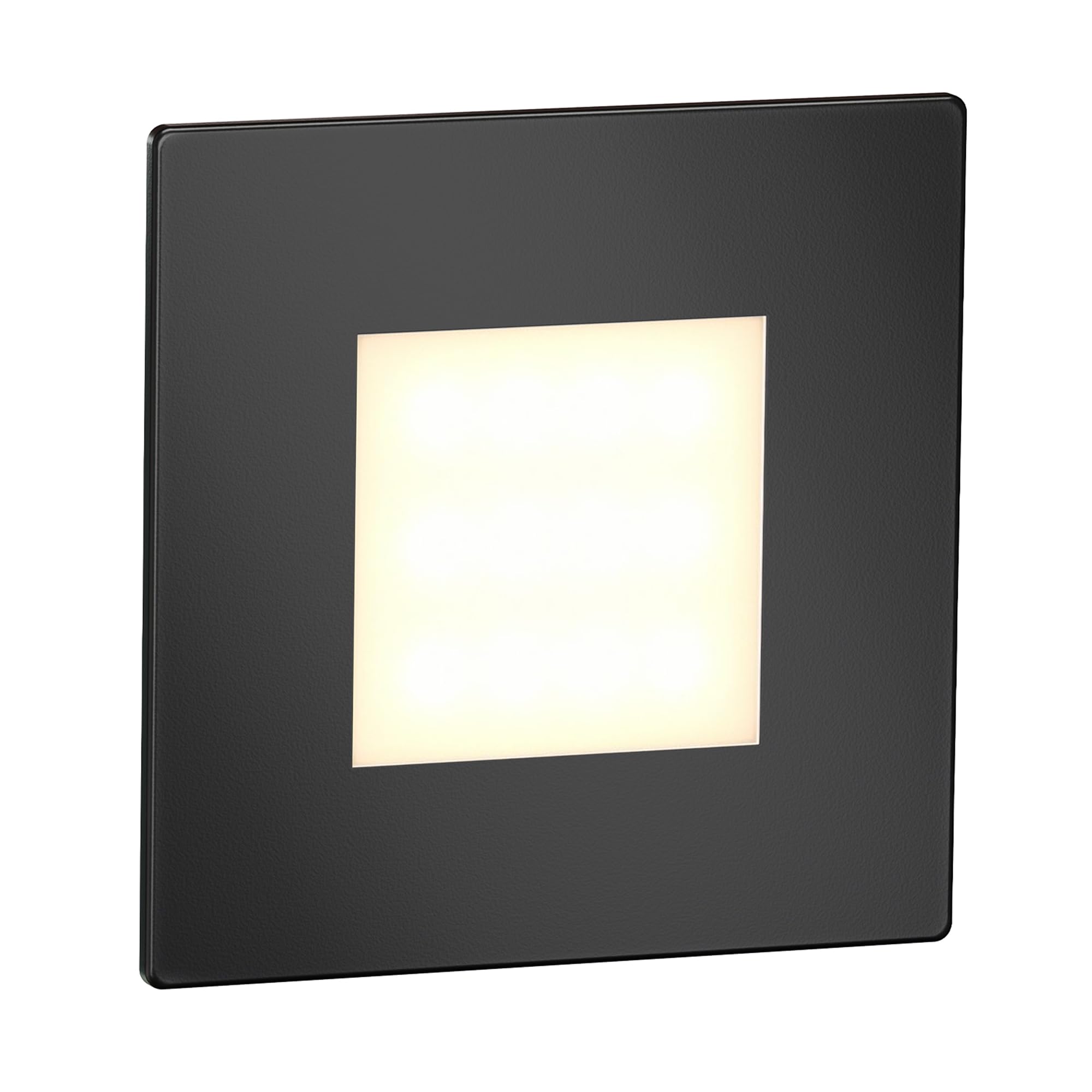 ledscom.de LED Staircase Light/recessed wall Light FEX for Indoors and Outdoors, Angular, Black, 85 x 85mm, Warm White