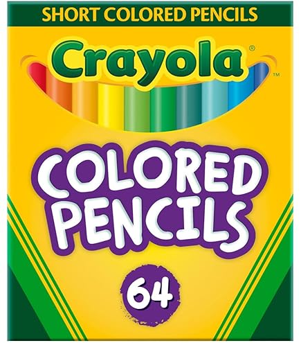 Crayons De Couleur Courts Crayola – Lot De 12, Mine épaisse, Bois Reboisé, Non Toxique, Pour Enfants Et Coloriage Facile