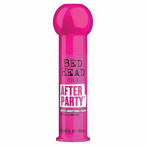 Bed Head by TIGI After Party Smoothing Cream - Anti Frizz Hair Styling Smoothing Cream, Air Dry or Wet Styling for Straight, Wavy or Curly Hair with Caster Seed Oil for Ultimate High Shine Hold