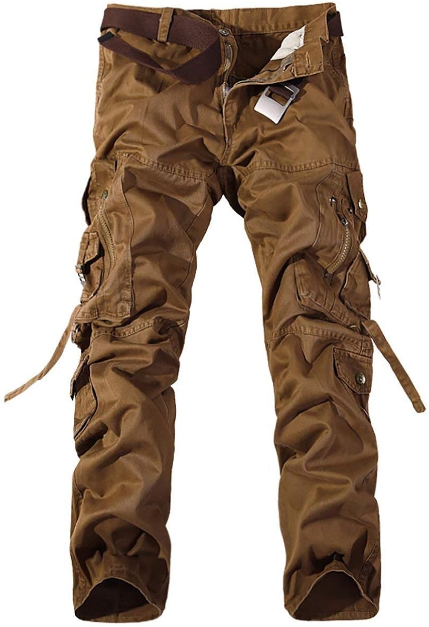 HaiDean Men's Long Cargo Pants Trousers Work Outdoor Trousers in Modern Casual Classic Military 